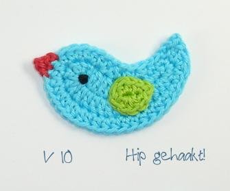 Hip gehaakt! gehaakte applicatie: vogeltje! - Afbeelding 3