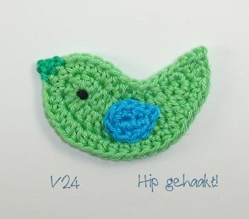 Hip gehaakt! gehaakte applicatie: vogeltje! - Afbeelding 5