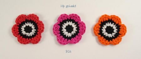 Hip gehaakt! 3 hip gehaakte bloemen - nr. 1