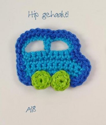 Hip gehaakt! gehaakte applicaties: autootje! - Afbeelding 2
