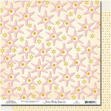 SALE NIEUW vel dubbelzijdig scrappapier Buckley Stars / Hampton Pink van Scenic Route