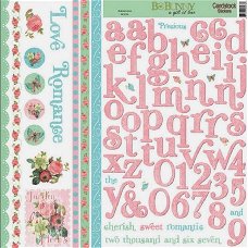 SALE NIEUW vel 12 inch Cardstock stickervel Shabbalicious Alphabet van Bo Bunny.