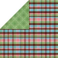 SALE NIEUW vel dubbelzijdig scrappapier Plaid / Fanciful van Junkitz.