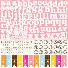 SALE NIEUW vel 12 inch Cardstock stickervel  Dots & Stripes Alpha van Echo Park