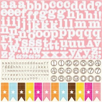 SALE NIEUW vel 12 inch Cardstock stickervel Dots & Stripes Alpha van Echo Park. - 1