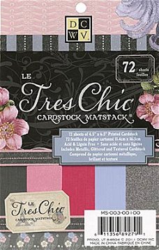 SALE! NIEUW Tres Chic Solid Cardstock Matstack 4,5 X 6,5 inch 72 vel van DCWV