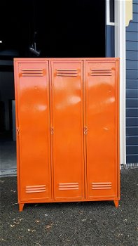 Oude metalen lockers Vintage Lockerkast Industriële fabriekskast Locker Industrie locker - 2