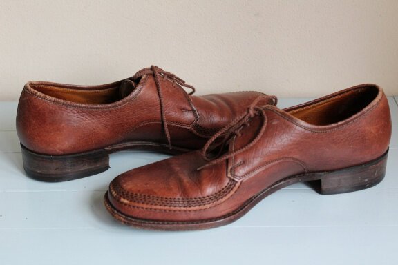 Heren lederen veterschoenen - maat 40 - Afbeelding 2