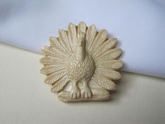 Broche kunststof pauw paradijs vogel 4.9x4.7 cm - Afbeelding 6