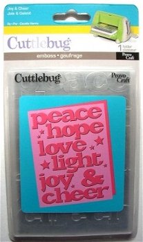 SALE NIEUW Embossing Folder Joy & Cheer Kerst van Cuttlebug. - 2