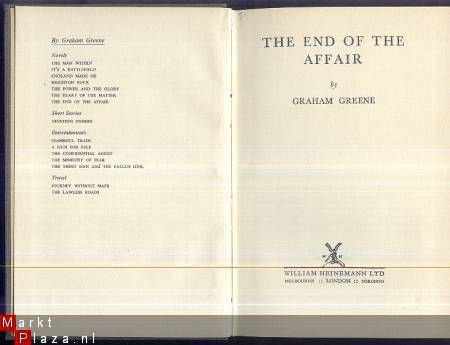 GRAHAM GREENE**THE END OF THE AFFAIR**WILLIAM HEINEMANN LTD - 1