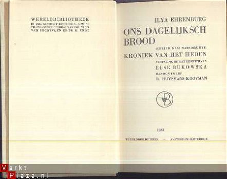 ILYA EHRENBURG**ONS DAGELIJKSCH BROOD**WERELDBIBLIOTHEEK - 1