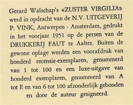 GERARD WALSCHAP**ZUSTER VIRGILIA*TEXTUUR LINNEN ONTWIKKELING - 4