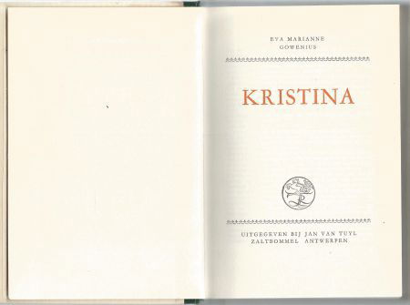 EVA MARIANNE GOWENIUS**KRISTINA**JAN VAN TUYL HARDCOVER - 2