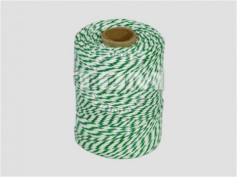 Cordel de carnicero de algodón color verde/blanco - 1