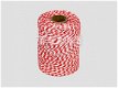 Cordel de carnicero de algodón, color rojo/blanco - 1 - Thumbnail