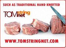 tomstringnet ,meat tying machines and meat stringing machines, such as traditional hand knotted