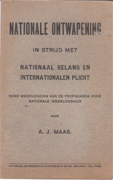 Nationale ontwapening door A.J. Maas