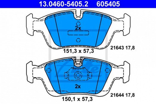 Remblokken Set Vooras ATE 13.0460-5405.2 BMW 3 E36 E46 Z3 Z4 - 1