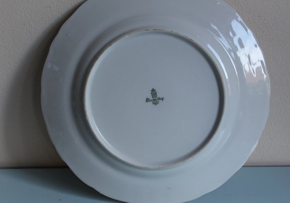 Brocant bord met barok motief en goudopdruk - Afbeelding 2