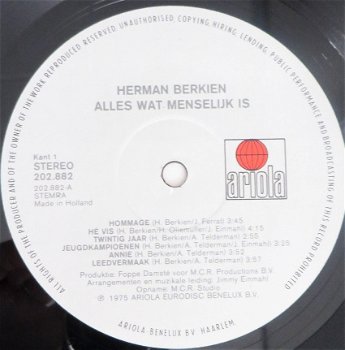 LP: Herman Berkien - Alles wat menselijk is (1975) Humor - 3