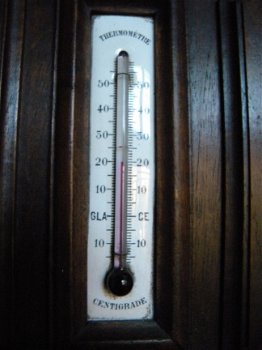 Antieke Franse klok met baro en thermometer - 4