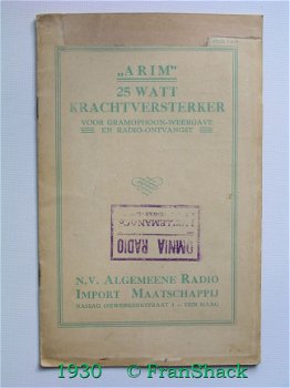 [1930] Beschrijving; 'ARIM' 25Watt Krachtversterker, ARIM - 1