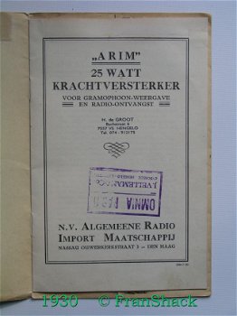 [1930] Beschrijving; 'ARIM' 25Watt Krachtversterker, ARIM - 2