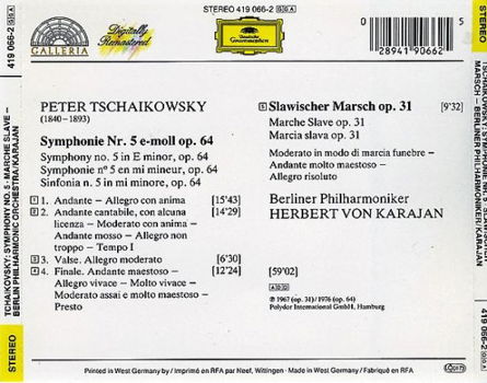 CD - Tschaikowsky Symphonie nr.5 - 1