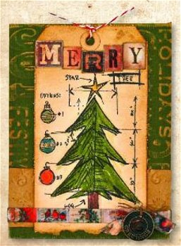 SALE NIEUW TIM HOLTZ GROTE cling stempel Christmas Blueprint Tree. - 2