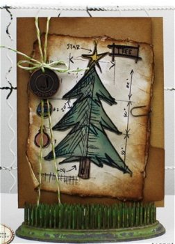 SALE NIEUW TIM HOLTZ GROTE cling stempel Christmas Blueprint Tree. - 3