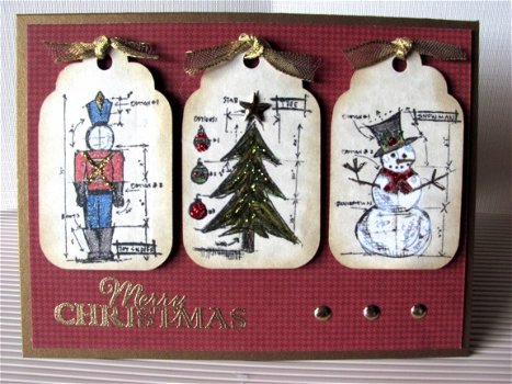 SALE NIEUW TIM HOLTZ GROTE cling stempel Christmas Blueprint Tree. - 4