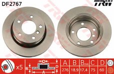 Remschijf Achteras TRW DF2767 BMW 3 E36 E46 Z3 E36