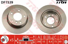 Remschijf Achteras TRW DF1539 BMW 3 E36 E46