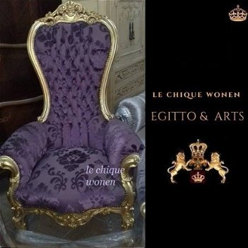 Baroque Diva Queen Chair Goud Paars - 1