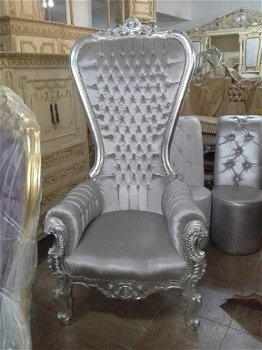 Baroque Diva Queen Chair Grijs - 2