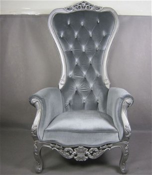 Baroque Diva Queen Chair Grijs - 4