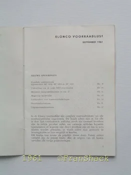 NS [1961] ELONCO, voorraadlijst, Philips/ Elonco - 2