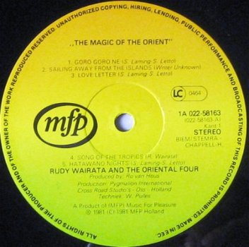LP - Rudy Wairata and The Oriental Four - 1