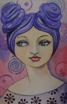 Whimsical girl aquarelpapier 01 - 1