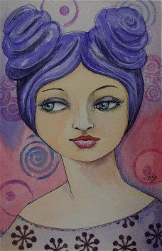 Whimsical girl aquarelpapier 01