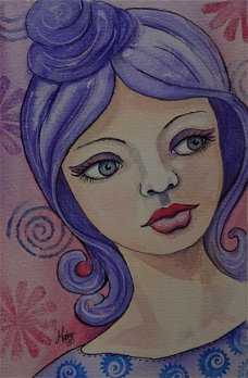 Whimsical girl aquarelpapier 02