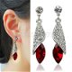 1001 oorbellen OORBELLEN MET HELDER EN ROOD SWAROVSKI KRISTAL - 1 - Thumbnail