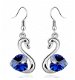 swarovski oorbellen swan collection met blauw hart crystal 1001oorbellen - 1 - Thumbnail