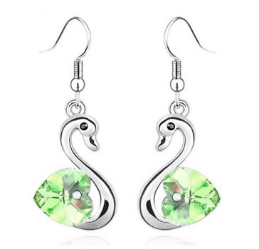 swarovski oorbellen swan collection met groen hart crystal 1001oorbellen - 1