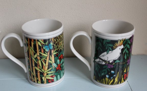 2 bekers Panda's en tropische vogels - Afbeelding 2