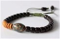 Tibetaanse armband met Dzi kraal en natuurlijke materialen - 2 - Thumbnail