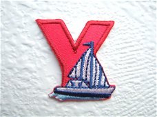 Y - Letter strijkapplicatie voor jongen, alfabet ~ 3 cm