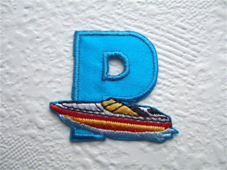 P - Letter strijkapplicatie voor jongen, alfabet ~ 3 cm - 1