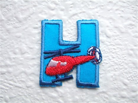 H - Letter strijkapplicatie voor jongen, alfabet ~ 3 cm - 1